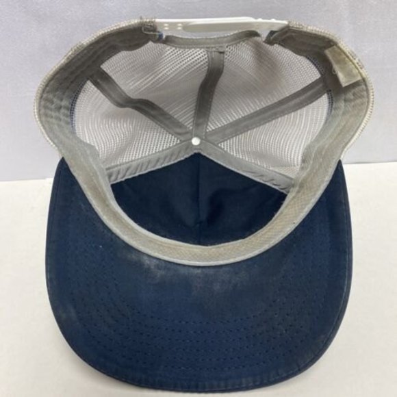 USA Patch Snapback Trucker Hat Adjustable Blue & Red Stripe On Back of Hat VTG - Picture 6 of 8